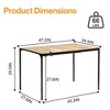 Homy Casa Dining Table – Industrial Style with Sleek Black Metal Frame, Natural Wooden Color - 3 of 4