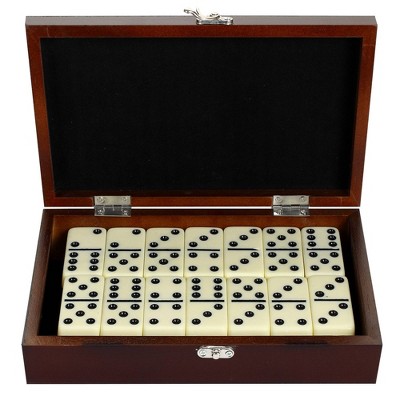 Premium Double-Six Domino Set with Walnut Wooden Case
