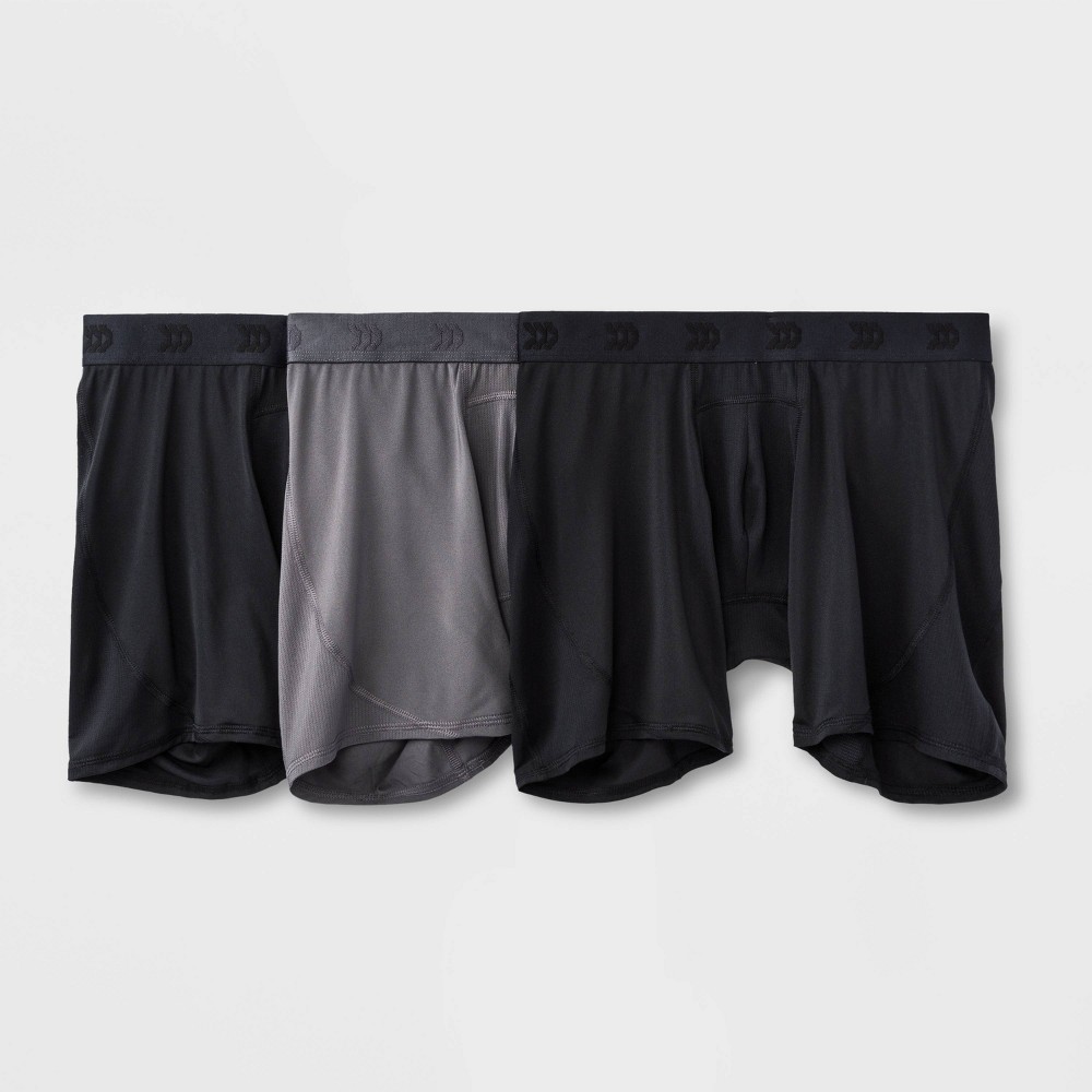 Men's Jersey Mesh Performance 3pk Boxer Briefs - All In Motion™ Black/Fitness Gray/Black M