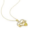 EVERLY JEWELRY | Yellow Plated Sterling Silver 2 1/2 CT TGW Yellow and White Cubic Zirconia Infinity Heart Pendant with Chain, 18 inc - 4 of 4