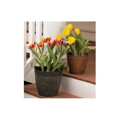 Artstone Dolce 6" Round Indoor Planter with Self-Watering Feature - Rust