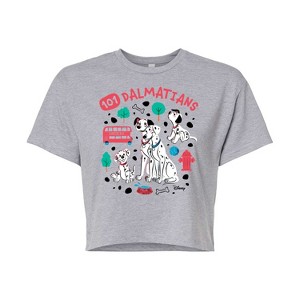 Women's - 101 Dalmatians - Collage of Dalmatian Family Cropped Graphic T-Shirt - 1 of 4