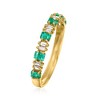 RS Pure by Ross-Simons 0.20 ct. t.w. Emerald and .10 ct. t.w. Diamond Ring in 14kt Yellow Gold - 2 of 4