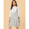 Allegra K Women's Vintage Polka Dots Midi Floral Suspender Skirt - 2 of 4
