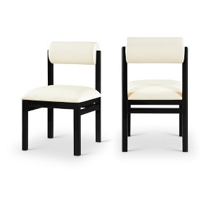 Meridian Furniture,Roundhill Vegan Leather Upholstered Dining Chair, Set of 2 - 1 of 4