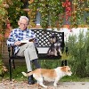 VINGLI 40.5" Outdoor Metal Bench, 2-Person Anti- Rust Cast Aluminum Frame Patio Bench, Black Cast Iron Garden Bench for Porch Yard Park - 2 of 4