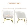 Yaheetech Boucle Barrel Chair Accent Chair with Armrest, White - 3 of 4