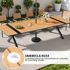 Crestlive Products Outdoor Dining Table for 8-10 People Patio Rectangle Table, Aluminum Frame with Durable Wood-Like Tabletop and Umbrella Hole Brown - 4 of 4