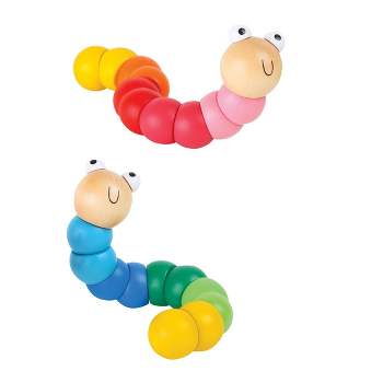Small Foot Bendable Wooden Caterpillars - 14 Pieces