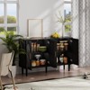 FONTOI Sideboard, Storage Cabinet with Round Handles, Sideboard Cabinet with 4 Doors for Living Room, Dining Room, Black, 47.2*13.8*29.9 - 3 of 4