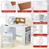 Kids Study Desk and Chair Set, Wooden School Learning Table with Storage, Hutch and Bulletin Board, Children Computer Desk with Chair, - 4 of 4