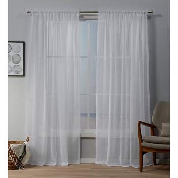 Itaji Rod Pocket Sheer Window Curtain Panels - Exclusive Home