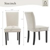 Dining Chairs Set of 2 Upholstered Fabric Kitchen Chairs with Nailhead Trim Comfortable Dining Chairs for Small Space Apartment - 3 of 4