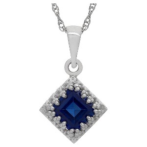 1 1/4 TCW Tiara Sapphire Crown Pendant in Sterling Silver, Women