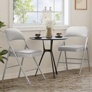 TackView Metal Folding Dining Chairs with Padded Cushion and Back, Indoor Portable Stackable Seat, for Dining Room, Banquet Party - 1 of 4