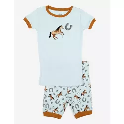 Leveret Toddler Two Piece Short Sleeve Cotton Pajamas Animals - Blue 3 Year  : Target