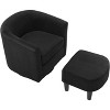 Swivel Accent Chair with Ottoman, Corduroy Upholstered Barrel Chairs with Washable Cushion, Arm Chair Footrest Set, Reading Chair - 2 of 4