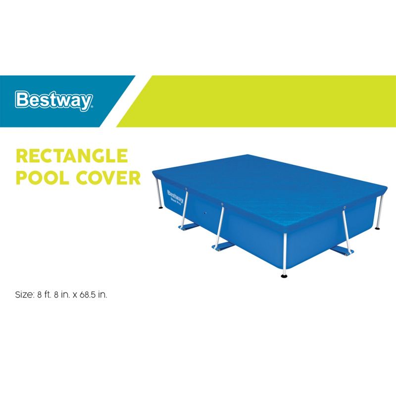 Bestway Flowclear Pro Rectangular UV Resistant Polyethylene Above Ground Swimming Pool Cover with Ropes (Pool Not Included), 4 of 10