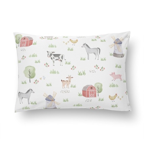 Sweet Jojo Designs Boy Girl Unisex gender Neutral Toddler Pillow With Pillowcase 13 X 18 In. Farm Animals Multicolor Target