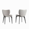 Dining Chairs Set of 2, Modern Design Home Chairs, PU Leather Metal Dining Chairs for Kitchen Dining Room-Gray - 2 of 4