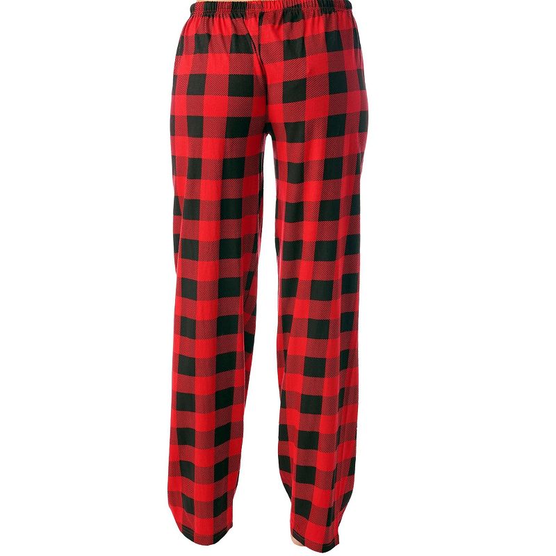 Just Love Womens Buffalo Plaid Knit Jersey Pajama Pants Buffalo Check, 3 of 4