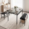 Square Dining Table Set for 4 with Wood Tabletop, 2 Upholstered Chairs & Bench, Heavy-Duty Metal Frame, Storage Dinette Set for Dining Room - 4 of 4