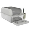 PawHut Stainless Steel Litter Box, Metal Litter Box High Sided, Anti-Urine Leakage, Non-Sticky, with Metal Scoop & Scoop Holder, 24" x 16" x 11" - 4 of 4