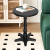 GlasFlength Coffee Tables Round Side Table Small Drink Table Small Accent Pedestal Table for Living Room Corners, Black, 15.75"*15.75"*21.65" - 4 of 4