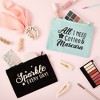 Glamlily 12 Pack Canvas Cosmetic Bags with Zippers for Women, Travel Makeup Pouches, 6 Designs, 8 x 6 In - 3 of 4