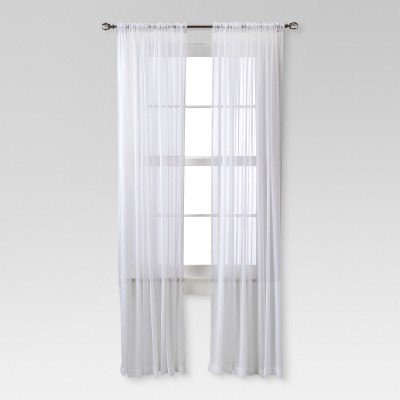 Photo 1 of 1pc 52x84 Sheer Chiffon Curtain Panel White - Threshold