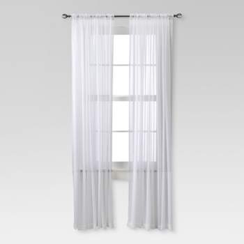52"x84" Sheer Chiffon Curtain Panel White - Threshold™