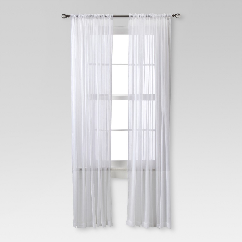 Photos - Curtains & Drapes 52"x84" Sheer Chiffon Curtain Panel White - Threshold™