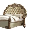 96" Queen Bed Vendome Bed Brass Synthetic Leather and Gold Patina Finish - Acme Furniture - 4 of 4