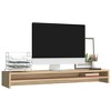 Aghana Digitals Sonoma Oak Monitor Riser Stand with Shelf - 39.4" Wide Engineered Wood for Dual - 3 of 4