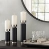 Stylish Modern Taper Candle Holders for Home Decor- Decorative Candle Holder Perfect for Mantel, Console, or Table Centerpiece - Set of 3, 12", Black - 2 of 4
