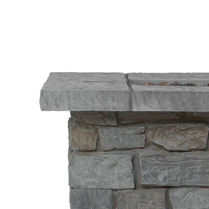Sedona Rectangle Fire Pit with NG Conversion Gray - Real Flame, 5 of 9