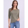 INSPIRE CHIC Women's Classic Solid Elbow Sleeves Round Neck Slim Fit T-Shirts - 3 of 4