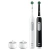 Oral-B Pro 1000 CrossAction Electric Toothbrush, Powered by Braun, Black  and White, Pack of 2