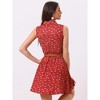 INSPIRE CHIC Women's Floral Sleeveless Half Placket Mini Belted Summer Dress - 4 of 4