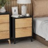 JIONJOY Rustic Wood Ring Dresser - Fully Assembled 3-Drawer Boho Nightstand with Solid Wood Legs, Farmhouse Bedroom Storage - 3 of 4