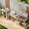 39.4 in. D x 19.7 in. W x 39 in. H Freestanding Laundry/Utility Sink Silver Kitchen Sink with Right Bowl - 3 of 4
