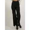 Slickblue Women's Flare Pants, Raw Edge Exposed Seam Design, Knit Stretch Fit, Wide Waistband, Black, Size S-L - 2 of 4