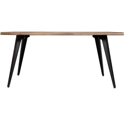 Ravenna 63" Dark Brown Wood Rectangular Dining Table with Metal Legs