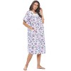 Casual Nights Women's Snap-front House Dress Short Sleeve Woven Duster Housecoat Lounger Sleep Dress - 2 of 4