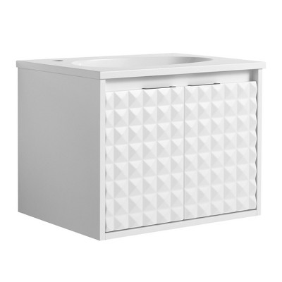 24/48inch Wall Mounted Bathroom Vanity With SInk, Soft Close Doors, For Small Bathroom