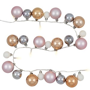 Northlight Ornament String Light Christmas Garland - LED Warm White - 3' - 10ct - Pink - 1 of 4