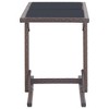 vidaXL Patio Table Brown 43.3 in.x20.9 in.x28.3 in. Glass and Poly Rattan - 3 of 4