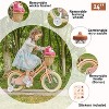 Itopfox Retro Cruiser Girls Bike for Children Ages 3-5 Years Old, Kids Bicycle with Wicker Basket & Training Wheels, Peach - 2 of 4