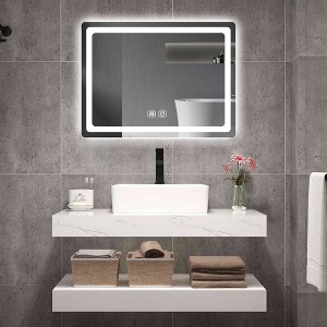 Vynxaria 31in Smart LED Polished Crystal Bathroom Vanity Mirror Wall Mounted with Anti Fog Feature for Modern Homes - 1 of 4