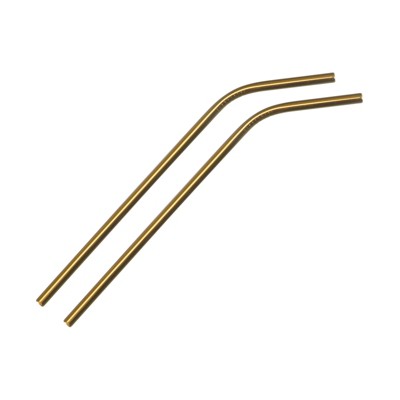 Unique Bargains Smooth Large Cocktail Coffee Juice Reusable Metal Straws 2 Pcs